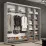 Dulap-cupeu Mobildor Compact, 270x220x45 cm, uși glisante PAL cu ornament grecesc, Gri