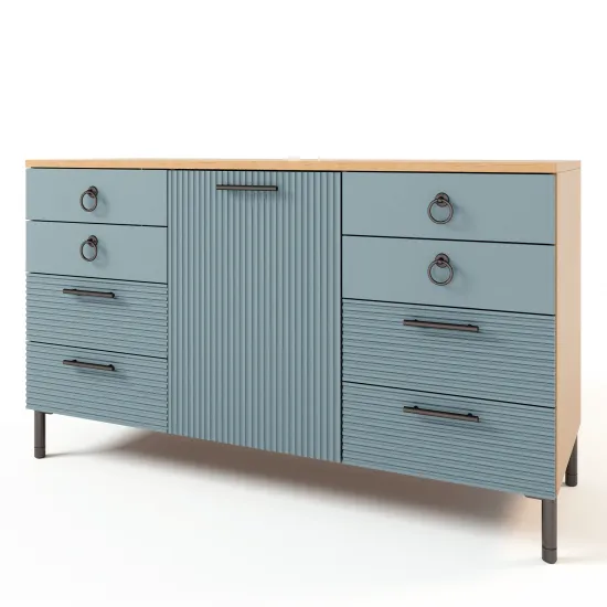 Комод ML-Mobila Вельвет №12 (150 см), Дуб золотой/Лагуна софт