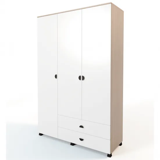 Dulap ML-Mobila Rio 3 (140 cm), Double Sonoma / White