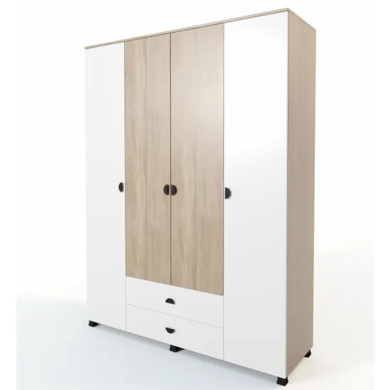 Dulap ML-Mobila Rio 5 (160 cm), Double Sonoma / White