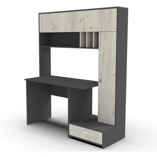 Masa de birou ML-Mobila ML-1 dreapta, Anthracite / Oak craft white