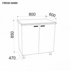 Modul inferior Ambianta Fresh 800 BI, Gri