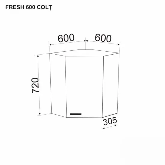 Modul superior Ambianta Fresh 600 COLT, Gri