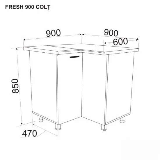 Modul inferior Ambianta Fresh 900 COLT, Gri