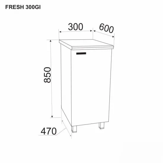 Modul inferior Ambianta Fresh 300 GI, Gri
