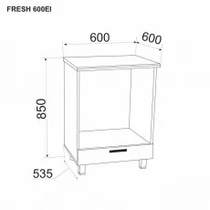 Modul inferior Ambianta Fresh 600 EI cuptor, Gri