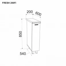 Modul inferior Ambianta Fresh 200 FI, Gri