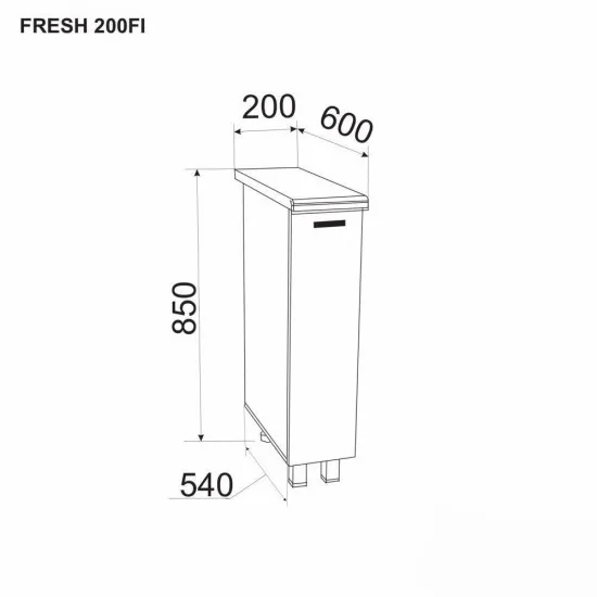 Modul inferior Ambianta Fresh 200 FI, Gri
