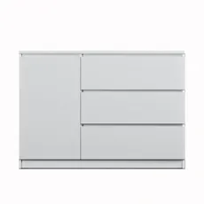 Comodă Fabrik Home Havana 3 ящика + 1 дверь, 120x38.5x86 cm, Frasin alb