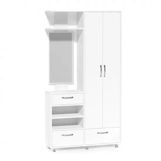 Прихожая Fabrik Home Marvin левый (110 см), Белый ясень