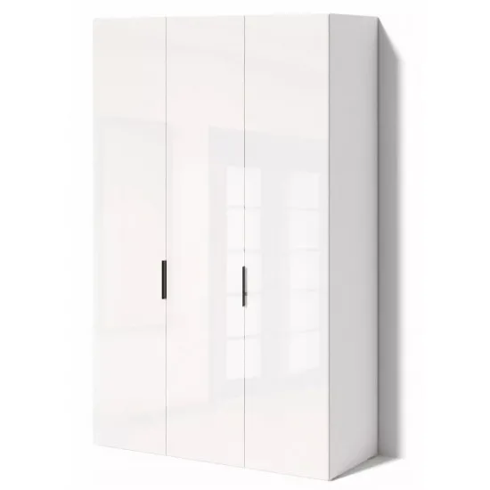 Dulap FabrikHome Hardy (135x220) 3 uși, White Glossy