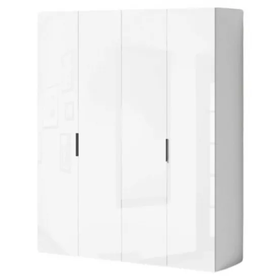 Dulap FabrikHome Hardy (180x220) 4 uși, White Glossy