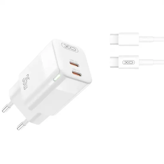 Зарядное устройство XO CE07 35 Вт, White (USB Type-C)