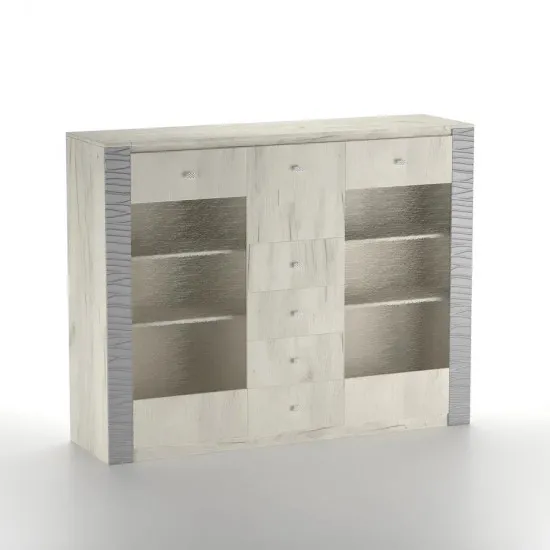 Комод ML-Mobila Гамма 14 (160 см), Дуб крафт белый / Серый