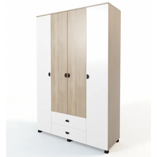 Dulap ML-Mobila Rio N4 (140x58x210 cm), Stejar Sonoma / White