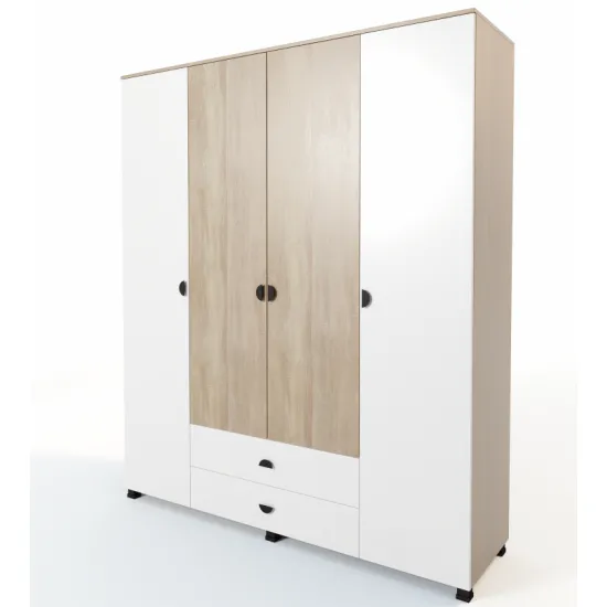 Dulap ML-Mobila Rio 6 (180 cm), sonoma/alb