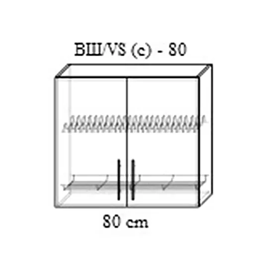 Modul superior Bafimob ВШ(с)-80 MDF (pelicula), Alebastr