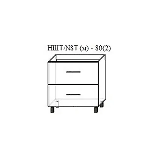 Modul inferior Bafimob НШТ(м)-80(2) Blum (Tandenbox Antaro) MDF (pelicula), Alebastr