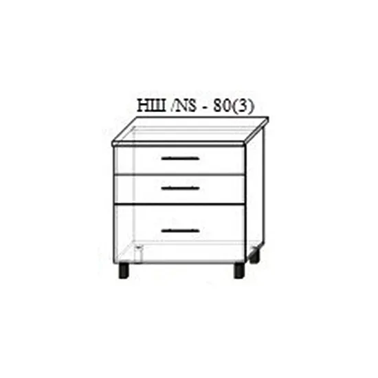 Нижний кухонный шкаф Bafimob НШ-80(3) МДФ (плёнка), Дуб Конкордия