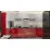 Bucatarie de colț Bafimob Eco 4,1х0,9 m (MDF High Gloss) sertare cu bile si amortizare, Alb/Roșu