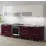 Bucatarie Bafimob Garis 2.8 m (MDF High Gloss), Bej/Bordo
