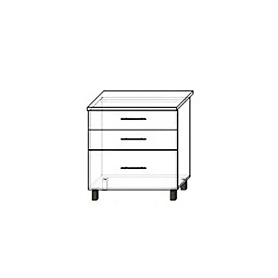 Modul inferior Bafimob НШГа-80(3) Garis MDF (High Gloss), Alb