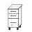 Modul inferior Bafimob НШГа-40(3) Garis MDF (High Gloss), Alb