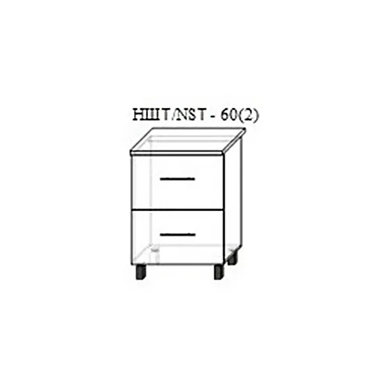 Modul inferior Bafimob НШТ-60(2) Blum (Tandenbox Antaro) MDF (High Gloss), Alb