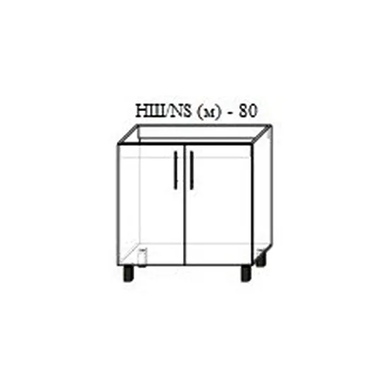 Modul inferior Bafimob НШ(м)-80 MDF (High Gloss), Black