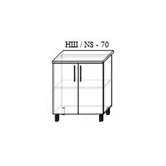 Modul inferior Bafimob НШ-70 MDF (High Gloss), Gri
