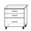 Modul inferior Bafimob НШГа-80(3) Garis MDF (High Gloss), Gri