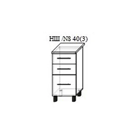 Modul inferior Bafimob НШ-40(3) MDF (High Gloss), Red
