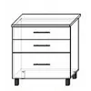 Modul inferior Bafimob НШГа-80(3) Garis MDF (High Gloss), Red