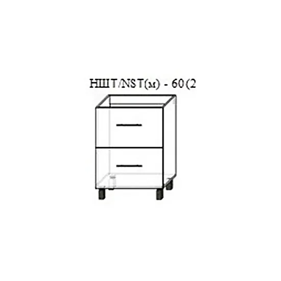 Нижний кухонный шкаф Bafimob НШТ(м)-60(2) Blum (Tandenbox Antaro) МДФ (High Gloss), Красный