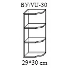 Etajeră de colț PS ВУ-30 MDF (High Gloss), Alb