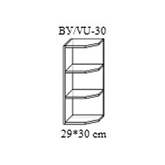 Etajeră de colț Bafimob ВУ-30 MDF (High Gloss), Alb