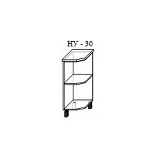 Etajeră de colț PS НУ-30 MDF (High Gloss), Alb