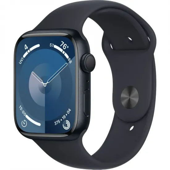 Умные часы Apple Watch Series 9 GPS, 45mm Midnight Sport Band - M/L (MR9A3)