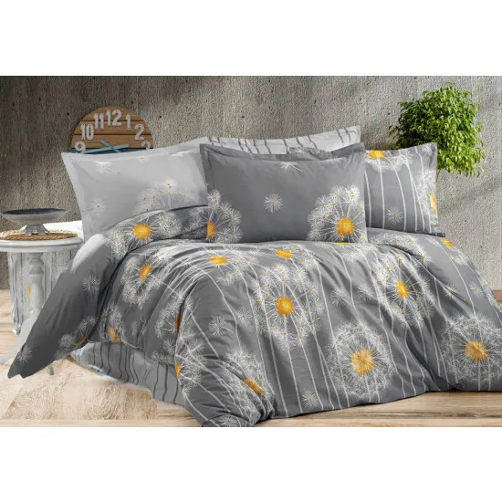 Lenjerie de pat Cottony Ranforcce Pufulet gry combinat (2 persoane EURO/Percale)