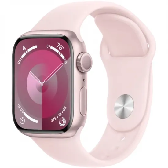 Умные часы Apple Watch Series 9 GPS, 41mm Light Pink Sport Band S/M (MR933)