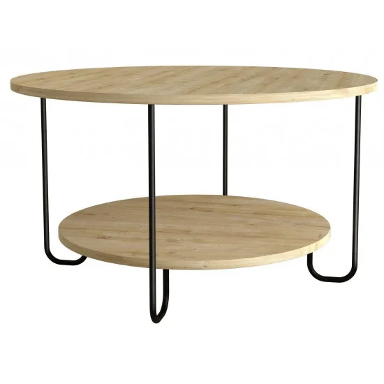 Măsuţă cafea Showdeko Corro, Ø80 cm, Oak