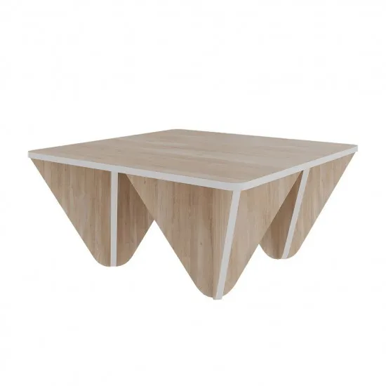 Măsuţă cafea Showdeko Diamond, 80x80 cm, Oak/White