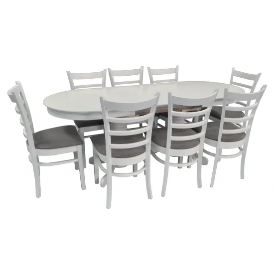 Set de mobilÄ? Eva Masa HV-31N White + 8 scaune COCO (White, NV-10WP Grey)
