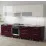 Bucatarie Bafimob Blum 2.8 m (MDF High Gloss), Bej/Bordo