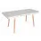 Masă de bucătărie extensibilă Eva DT-432-1R Wo, White/Wood