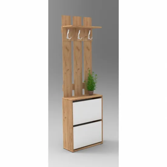 Прихожая ML-Mobila Набор 6 (60 см), Дуб золотой / Белый