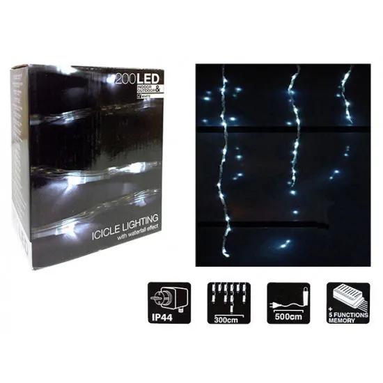 Luminite de Craciun Сосульки 20334, 200LED, alb-rece, 3 m