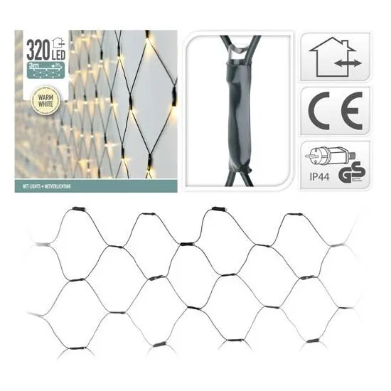 Luminite de Craciun Plasa 27409, 320LED, alb-cald, 3x1.5 m