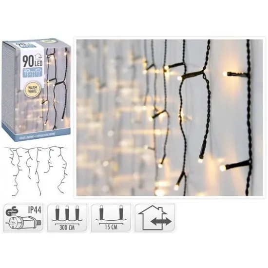 Luminite de Craciun Țurțuri 43454, 90LED, alb-cald, 2,8x0.5 m