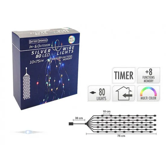 Luminite de Craciun Cascad 43489, 80LED multicolor, 8 m